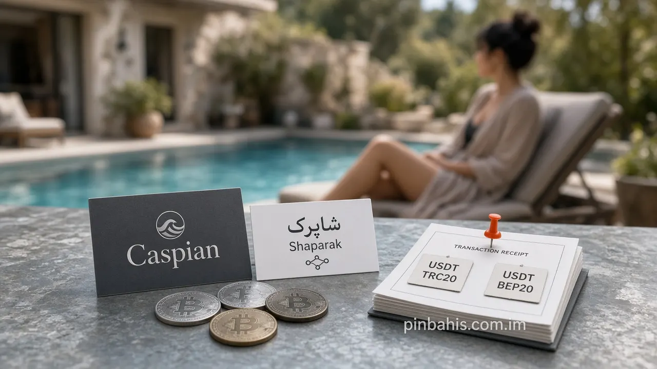 میز استخر با برچسب روش‌های پرداخت کاسپین شاپرک و تتر